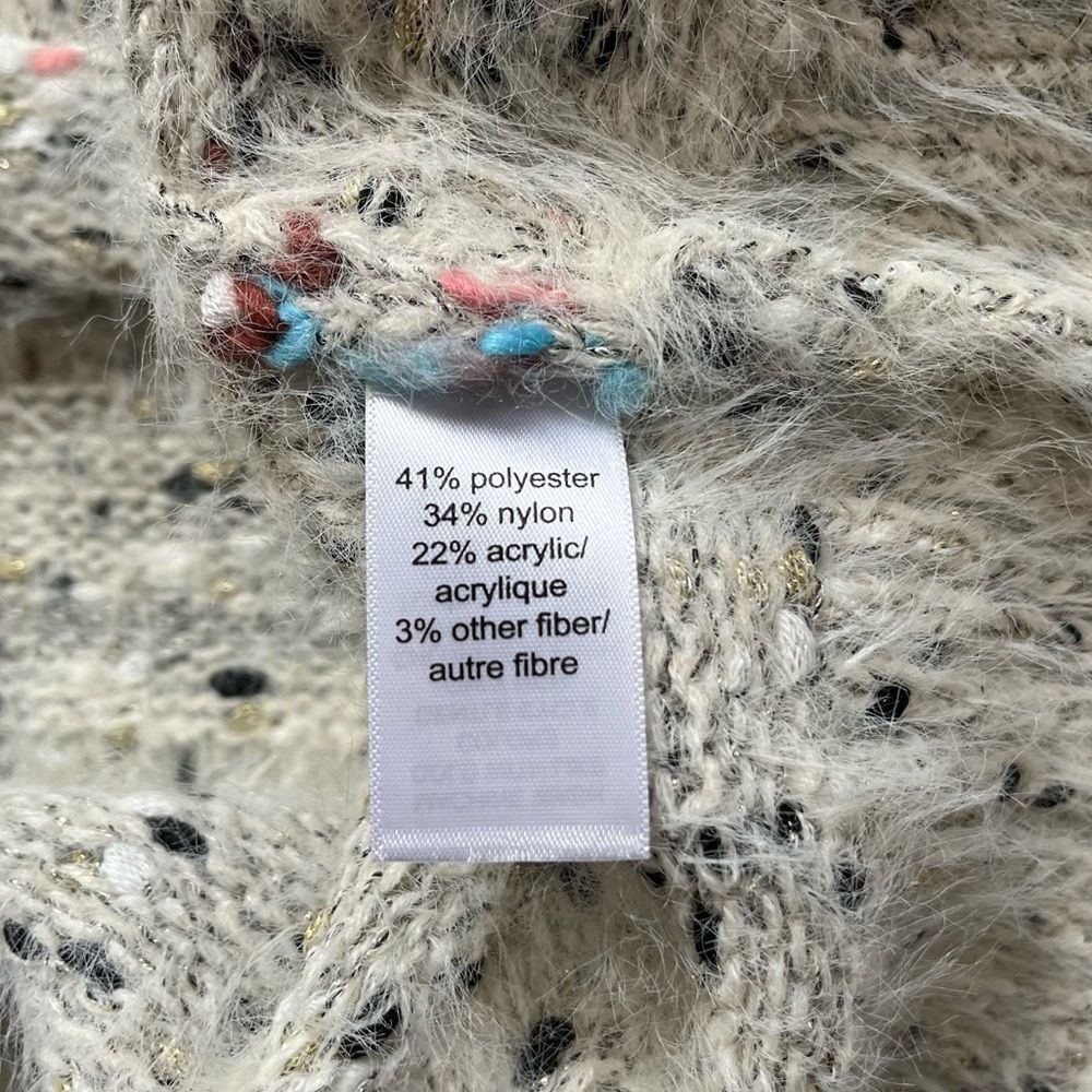 Light Gray Multi Yarn Mock Neck Pullover Sweater … - image 6